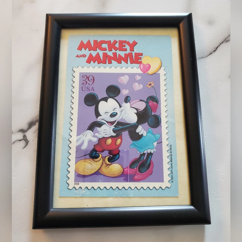 Mickey & Minnie Mouse Post Card Framed Timeless Romance 2006